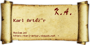 Karl Artúr névjegykártya